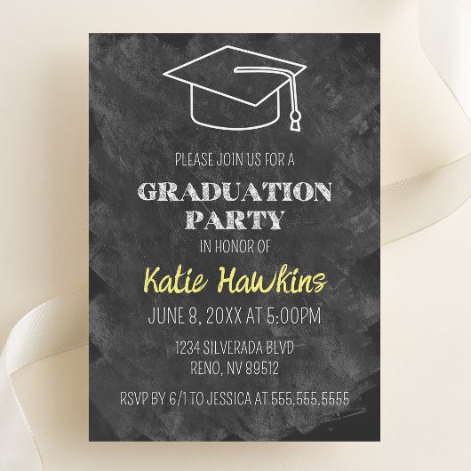 Uitnodiging van de Graduation Party van Chalkboard