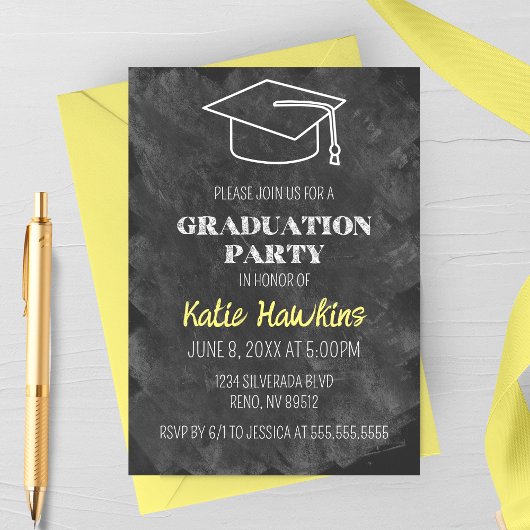 Uitnodiging van de Graduation Party van Chalkboard
