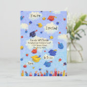 Uitnodiging van de Graduation Party van pet (Staand voorkant)