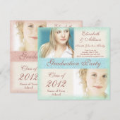 Uitnodiging van de Graduation Party van Two Girls (Voorkant / Achterkant)