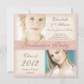 Uitnodiging van de Graduation Party van Two Girls (Achterkant)