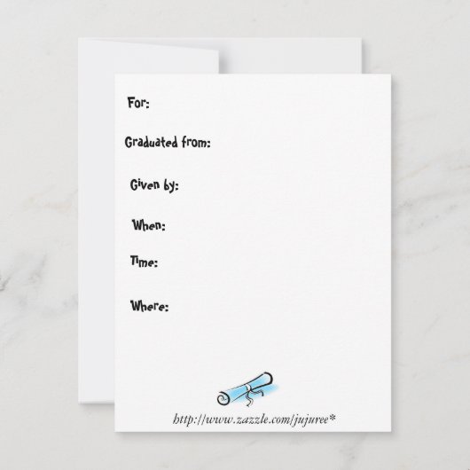 Uitnodiging van de GraduPartij - graad/middelbare (Achterkant)