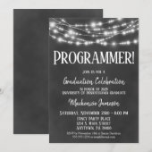 Uitnodiging van de GraduPartij van de Programmerin (Voorkant / Achterkant)