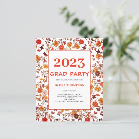 Uitnodiging van de GraduPartij van de Retro van de (Staand voorkant)