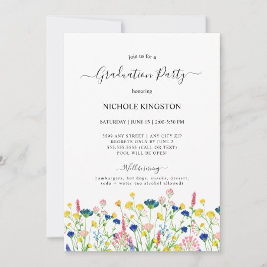 Uitnodiging van de GraduPartij voor de Wilde Bloem (Voorkant)