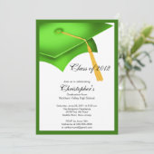 Uitnodiging van de Groene Afstudeerder Pet Graduat (Staand voorkant)