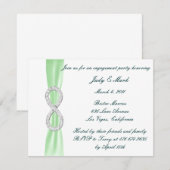 Uitnodiging van de Groene Diamond Infinity Engagem (Voorkant / Achterkant)