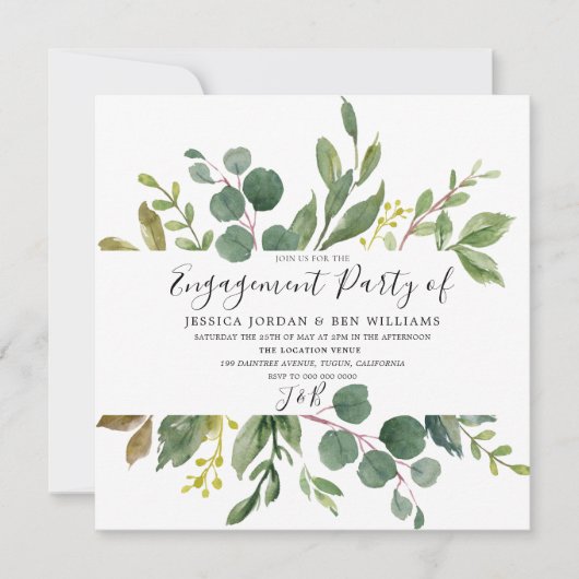 Uitnodiging van de Groene Leaf Engagement Party va (Voorkant)