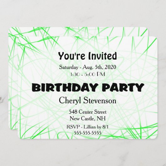 Uitnodiging van de Groene Partij (Voorkant / Achterkant)