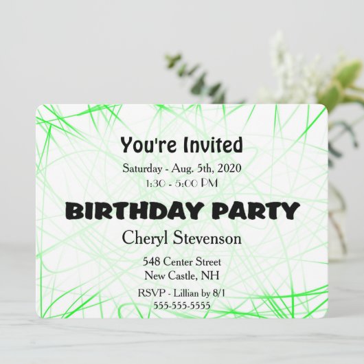 Uitnodiging van de Groene Partij (Staand voorkant)