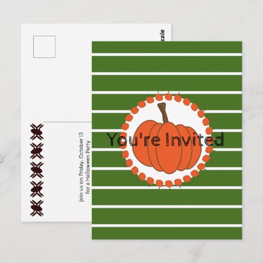 Uitnodiging van de Groene Partij Halloween (Voorkant / Achterkant)