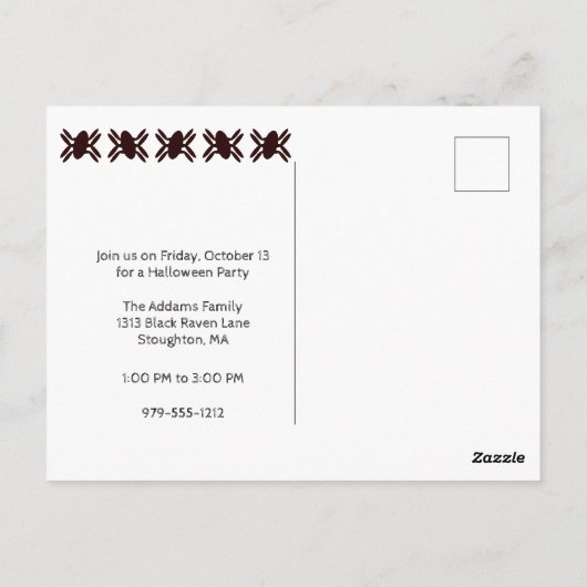 Uitnodiging van de Groene Partij Halloween (Achterkant)