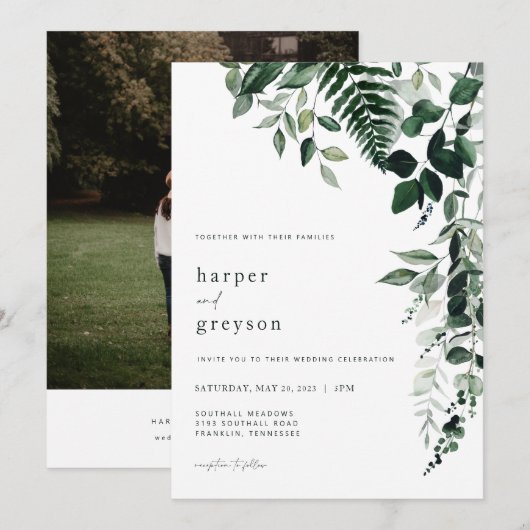 Uitnodiging van de groenery voor Botanische Wedden (Voorkant / Achterkant)