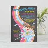 Uitnodiging van de groep Chalkboard Waterslide (Staand voorkant)