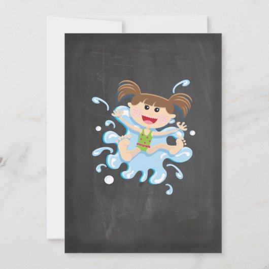 Uitnodiging van de groep Chalkboard Waterslide (Achterkant)