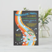 Uitnodiging van de groep Chalkboard Waterslide (Staand voorkant)