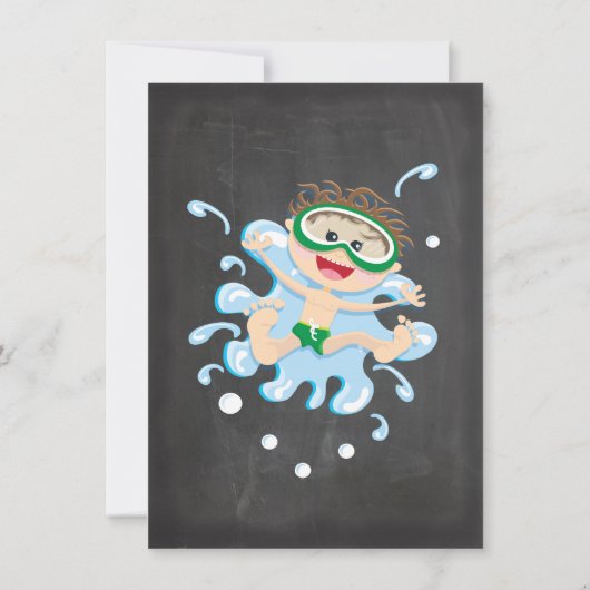 Uitnodiging van de groep Chalkboard Waterslide (Achterkant)