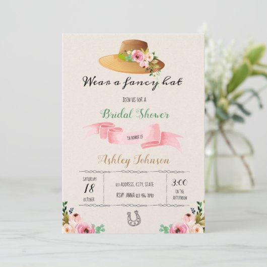 Uitnodiging van de grote pet vrijgezellenfeest (Staand voorkant)