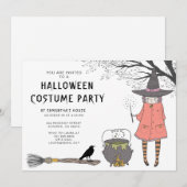 Uitnodiging van de Halloween Costume Party van Wit (Voorkant / Achterkant)