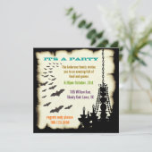 uitnodiging van de Halloween-partij (Staand voorkant)