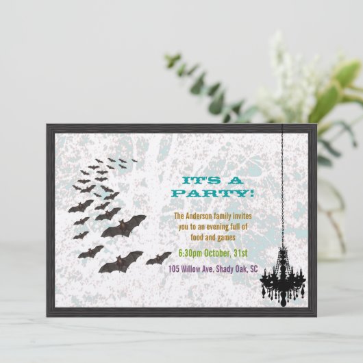 uitnodiging van de Halloween-partij (Staand voorkant)