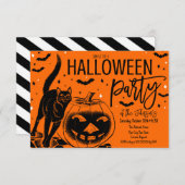 uitnodiging van de Halloween-partij (Voorkant / Achterkant)