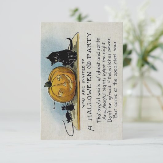  uitnodiging van de Halloween-partij (Staand voorkant)