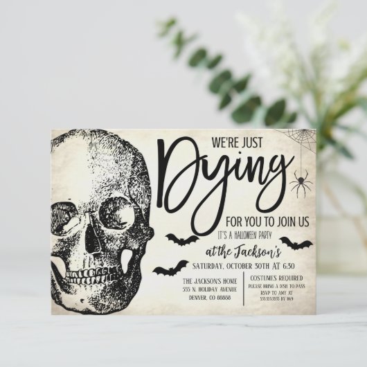  uitnodiging van de Halloween-partij (Staand voorkant)