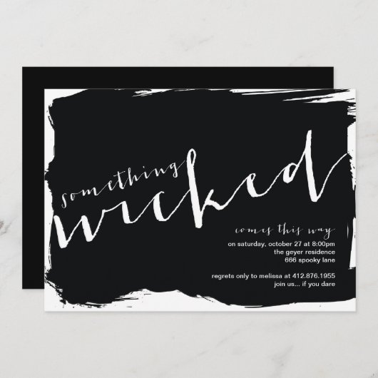 Uitnodiging van de Halloween-partij (Voorkant / Achterkant)