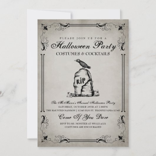  uitnodiging van de Halloween-partij (Voorkant)