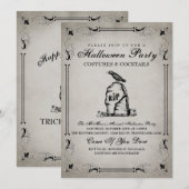 uitnodiging van de Halloween-partij (Voorkant / Achterkant)