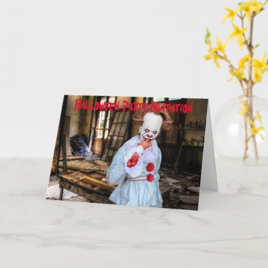 Uitnodiging van de Halloween Partij. Kaart (Gele Bloem)