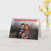 Uitnodiging van de Halloween Partij. Kaart (Gele Bloem)