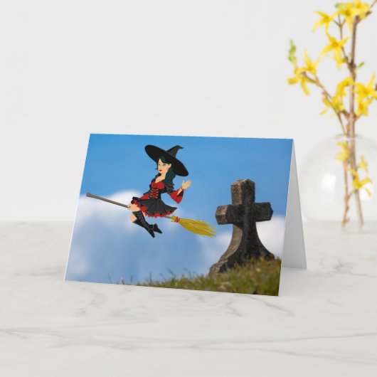 Uitnodiging van de Halloween Partij. Kaart (Gele Bloem)