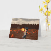 Uitnodiging van de Halloween Partij. Kaart (Gele Bloem)