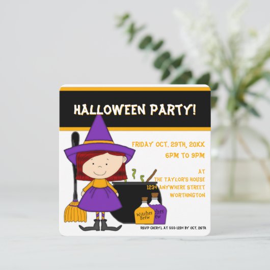 Uitnodiging van de Halloween-partij van het Kind v (Staand voorkant)