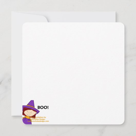 Uitnodiging van de Halloween-partij van het Kind v (Achterkant)