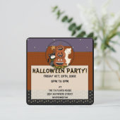 Uitnodiging van de Halloween-partij van het primit (Staand voorkant)
