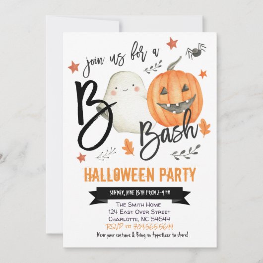 uitnodiging van de Halloween Party, Boo Bash Invit (Voorkant)