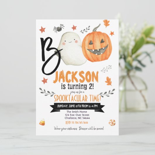 uitnodiging van de Halloween-verjaardagspartij, Bo (Staand voorkant)