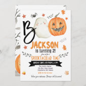 uitnodiging van de Halloween-verjaardagspartij, Bo (Voorkant / Achterkant)