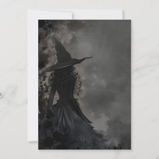 Uitnodiging van de Halloween Witch Party (Achterkant)