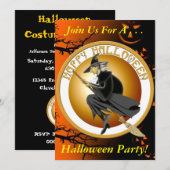 Uitnodiging van de Halloween Witch Party (Voorkant / Achterkant)