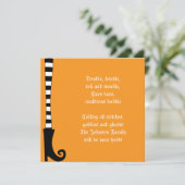 Uitnodiging van de Halloween Witch Party (Staand voorkant)