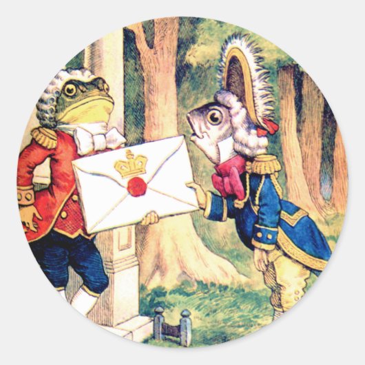 Uitnodiging van de hartenkoningin in Wonderland Ronde Sticker (Voorkant)
