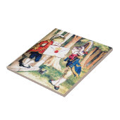 Uitnodiging van de hartenkoningin in Wonderland Tegeltje (Zijkant)