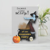 Uitnodiging van de heks- en Cauldron Halloween-par (Staand voorkant)