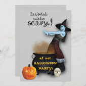 Uitnodiging van de heks- en Cauldron Halloween-par (Voorkant / Achterkant)
