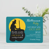 Uitnodiging van de heks- en Moon Magic Spell-parti (Staand voorkant)