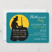 Uitnodiging van de heks- en Moon Magic Spell-parti (Voorkant)